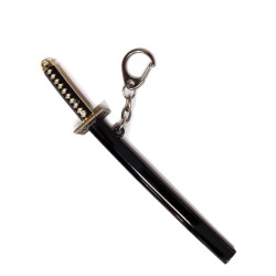Porte-clés mini katana noir en métal 14cm (KT©)