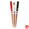 Baguettes japonaises en bambou Maneki Neko BLANC, NOiR, ROUGE (22.5cm)