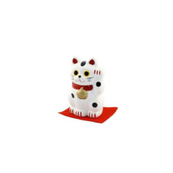 Maneki Neko BLANC en argile (h7.5cm)
