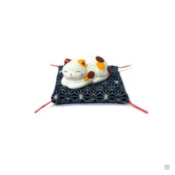 Maneki Neko HOKKORi iPPUKU mike en argile (L6cm)