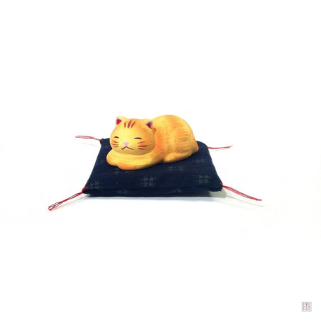 Maneki Neko HOKKORi iPPUKU tigré en argile (L6cm)