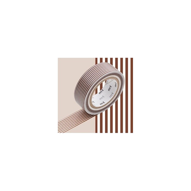 masking tape déco border deep brown (lignes marron foncé) 15mm*10m