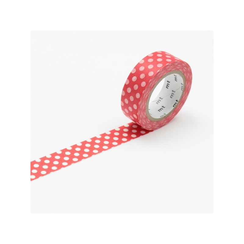 masking tape déco dot red base (rouge pois blancs) 15mm*10m