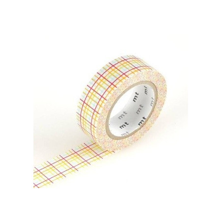 masking tape déco koushi red (quadrillages rouge) 15mm*10m