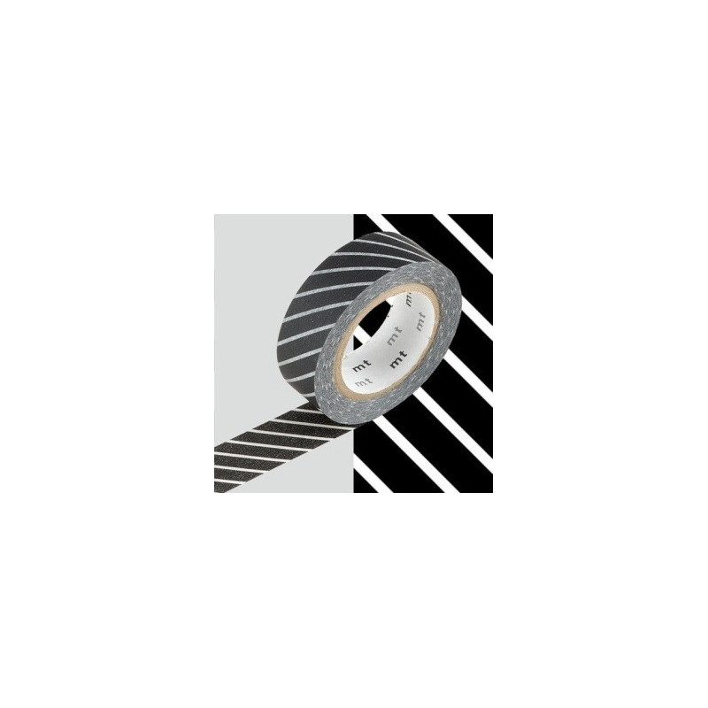 masking tape déco stripe black (stries noires L) 15mm*10m