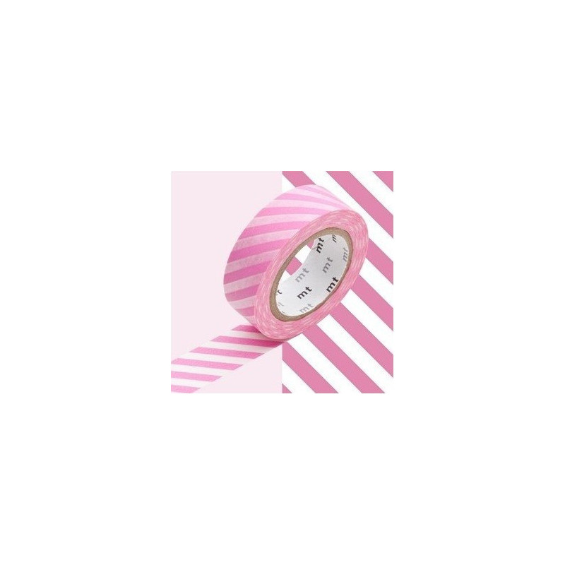 masking tape déco stripe pink (stries roses) 15mm*10m