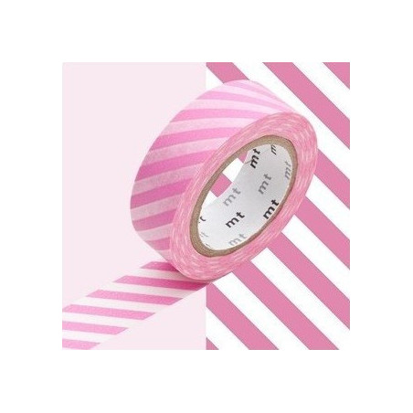 masking tape déco stripe pink (stries roses) 15mm*10m