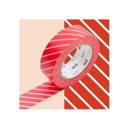 masking tape déco stripe red (stries rouges L) 15mm*10m