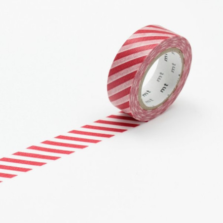 masking tape déco stripe vermillon (stries vermillon) 15mm*10m