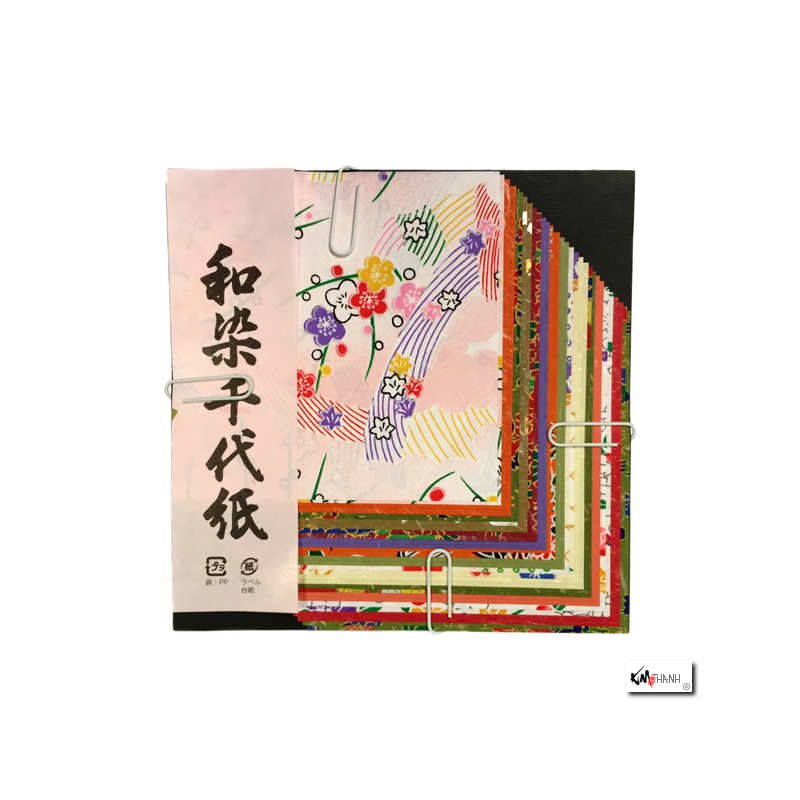 Papier origami 40 feuilles 10x10cm assortis