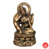 Déesse Kwan Yin à 4 bras assoupie assise sur un lotus en cuivre (L15.5*h27*p13cm)