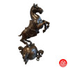 Cheval cabré sur un globe à 4 Dragons en bronze (L14*h24.5*p13cm)