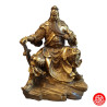Kwan Gong assis avec une épée en cuivre (L21*h30*p19cm)
