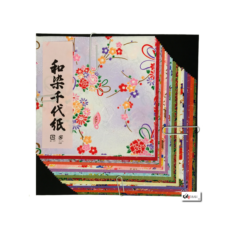 Papier origami 40 feuilles 15x15cm assortis