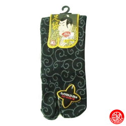 Tabi Socks (M) Chaussettes à orteil japonaises KARAKUSA noires (Taille extensible de 39 à 44)