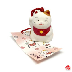 Carillon à vent japonais (fuurin) en porcelaine MANEKi NEKO (h5.5cm)