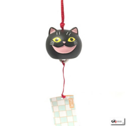 Carillon à vent japonais (fuurin) en porcelaine MANEKi SMiLE noir