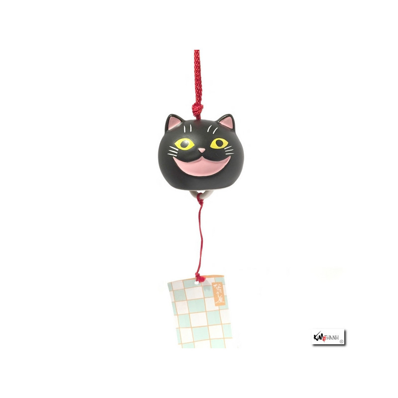 Carillon à vent japonais (fuurin) en porcelaine MANEKi SMiLE noir