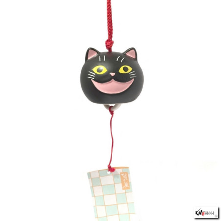 Carillon à vent japonais (fuurin) en porcelaine MANEKi SMiLE noir