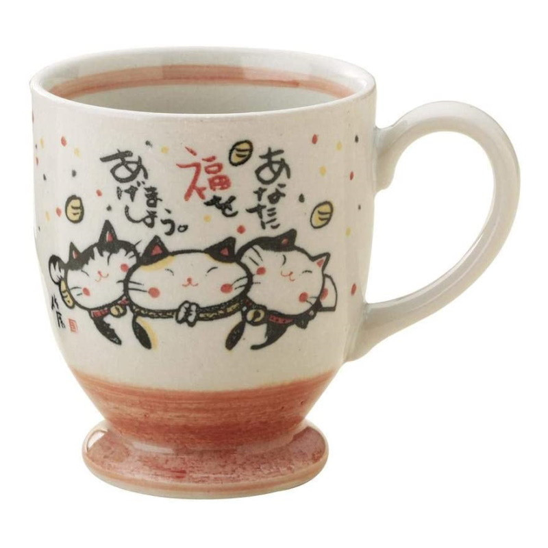 Mug MANEKi NEKO "Temps des Bonheurs" rose en porcelaine japonaise