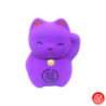 Maneki neko Petit RONd-RONd ViOLET en argile (Sagesse) h5cm