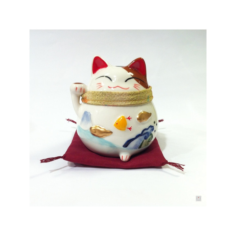 Tirelire Maneki neko ChiRiMEN ChidORi en porcelaine (h9cm)
