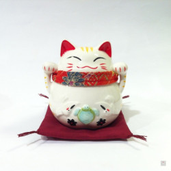 Tirelire Maneki neko ChiRiMEN TSURU en porcelaine (h9cm)