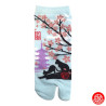Tabi Socks (S) Socquettes à orteil japonaises ChATS et PAGOdE bleu clair (Taille extensible de 34 à 39)
