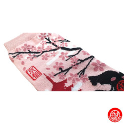 Tabi Socks S - Socquettes à orteil japonaises ChATS et PAGOdE roses (Taille extensible de 34 à 39)