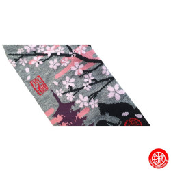 Tabi Socks S - Socquettes à orteil japonaises ChATS et PAGOdE grises (Taille extensible de 34 à 39)