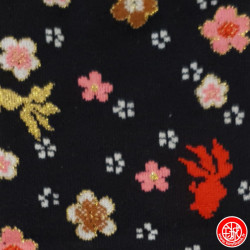 Tabi Socks (S) Chaussettes à orteil japonaises KiNGYO et SAKURA noires (Taille extensible de 34 à 39)