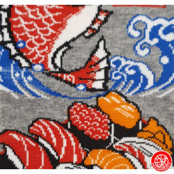 Tabi Socks (M) Socquettes à orteil japonaises SUShi et DORAdE grises (Taille extensible de 39 à 44)