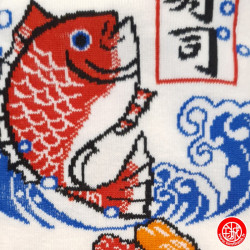 Tabi Socks (M) Socquettes à orteil japonaises SUShi et DORAdE blanches (Taille extensible de 39 à 44)