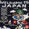 Tabi (M) Socquettes à orteil japonaises CARTE du JAPON bleu nuit (Taille extensible de 39 à 44)