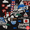 Tabi (M) Socquettes à orteil japonaises CARTE du JAPON noires (Taille extensible de 39 à 44)