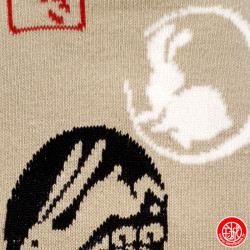 Tabi Socks (M) Socquettes à orteil japonaises LAPiNS USAGi beiges (Taille extensible de 39 à 44)