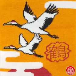 Tabi Socks (M) Socquettes à orteil japonaises FUJi, GRUES et CERiSiERS orange (extensible t39 à t44)