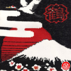 Tabi Socks (M) Socquettes à orteil japonaises FUJi, GRUES et CERiSiERS noires (extensible t39 à t44)