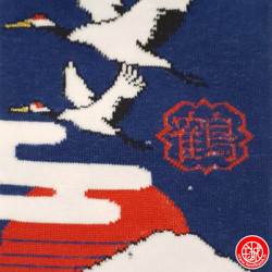 Tabi Socks (M) Socquettes à orteil japonaises FUJi, GRUES et CERiSiERS bleu nuit (extensible t39 à t44)