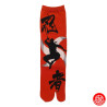 Tabi Socks (M) Chaussettes à orteil japonaises NiNJA & ShURiKEN rouges (extensible t39 à t44)
