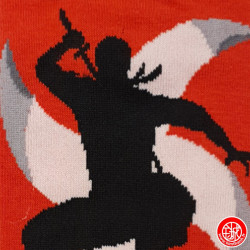 Tabi Socks (M) Chaussettes à orteil japonaises NiNJA & ShURiKEN rouges (extensible t39 à t44)