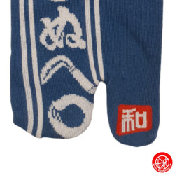 Tabi Socks (M) Chaussettes à orteil japonaises KAMAWA NU ヘ◯ぬ bleues (Taille extensible de 39 à 44)