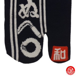 Tabi Socks (M) Chaussettes à orteil japonaises KAMAWA NU ヘ◯ぬ bleu nuit (Taille extensible de 39 à 44)
