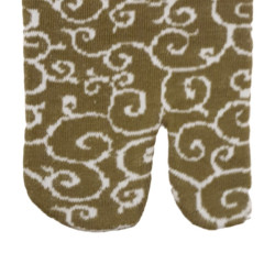 Tabi Socks (M) Chaussettes à orteil japonaises KARAKUSA vert kaki (Taille extensible de 39 à 44)