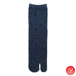 Tabi Socks (M) Chaussettes à orteil japonaises KARAKUSA bleues (Taille extensible de 39 à 44)