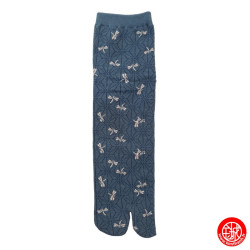 Tabi Socks (M) Chaussettes à orteil japonaises LibELLULES bleu-vert (Taille extensible de 39 à 44)