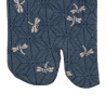 Tabi Socks (M) Chaussettes à orteil japonaises LibELLULES bleu-vert (Taille extensible de 39 à 44)