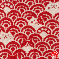 Socquettes à 5 doigts japonaises S ChAT dans les VAGUES rouges (extensible t34 à t39)