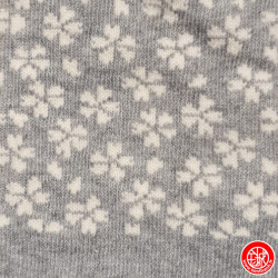 Socquettes à 5 doigts japonaises S FLEURS de CERiSiER grises (extensible t34 à t39)