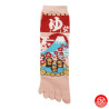 Chaussettes à 5 doigts japonaises (M) SiNGES en ONSEN au MONT FUJi Roses (extensible t34 à t39)